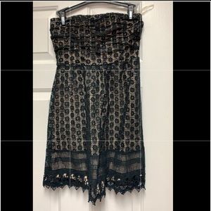Wet seal strapless black lace dress